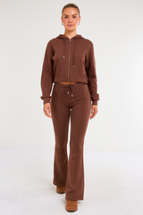 Interlock Cropped Zip Hoodie and Flared Trouser Set
