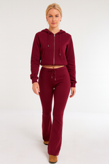 Interlock Cropped Zip Hoodie and Flared Trouser Set