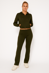 Interlock Cropped Zip Hoodie and Flared Trouser Set