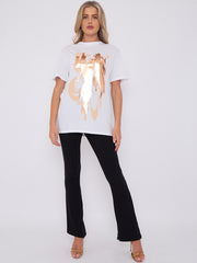 Gold Foil Graphic Printed T-Shirt