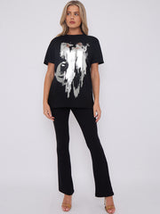 Silver Foil Graphic Printed T-Shirt