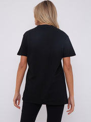 Silver Foil Graphic Printed T-Shirt