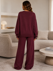 Oversized Knitted Top & Wide Leg Trouser Co-Ord