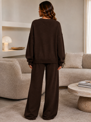 Oversized Knitted Top & Wide Leg Trouser Co-Ord