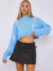 Kruzifix -Detail gestrickter Kumpelspringer