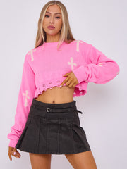 Kruzifix -Detail gestrickter Kumpelspringer