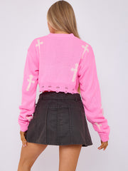 Kruzifix -Detail gestrickter Kumpelspringer