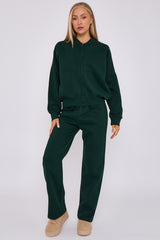 Oversized Bomber Style Fleece Zipper Co-ord