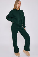 Oversized Bomber Style Fleece Zipper Co-ord