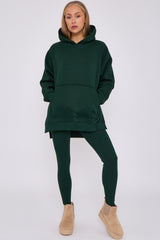 Oversized Split Sides Hoodie & Ribbed Leggings Co-ord