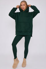 Oversized Split Sides Hoodie & Ribbed Leggings Co-ord
