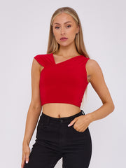 Ruched Slinky Strap Crop Top