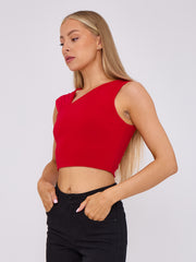 Ruched Slinky Strap Crop Top