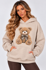 Oversized Teddy Bear Print Hoodie