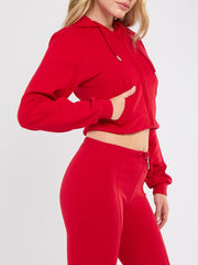 Interlock Cropped Zip Hoodie and Flared Trouser Set