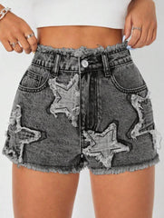Embroidery Star Denim Skirt