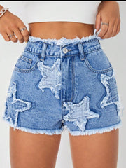 Embroidery Star Denim Skirt