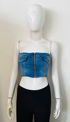 Corsett -Stil Bandeau Denim Crop Top (Kopie)