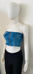 Corsett -Stil Bandeau Denim Crop Top (Kopie)