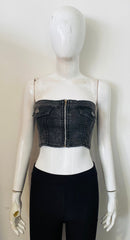Corsett -Stil Bandeau Denim Crop Top (Kopie)