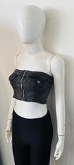 Corsett -Stil Bandeau Denim Crop Top (Kopie)