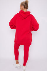 Oversized Split Sides Hoodie & Ribbed Leggings Co-ord