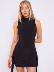 Wikkel rond gedrapeerde zoom bodycon -jurk