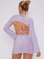 LUREX 3 piezas Tops y falda coordenada