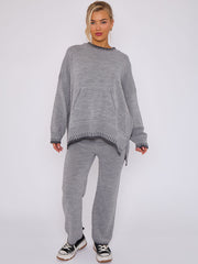 Stitch Detail Oversized Knitted Co-ord
