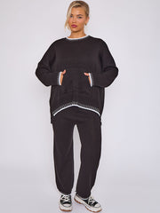 Stitch Detail Oversized Knitted Co-ord