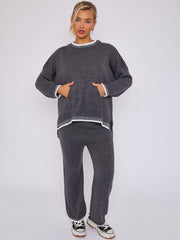 Stitch Detail Oversized Knitted Co-ord