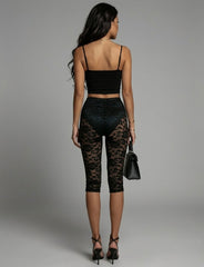 High Waist 3/4 Lace Legging