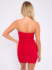 Ring geschnitten vor vorne gerissener Bandeau -Kleid