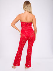 Lace Detail Bandeau Corset Jumpsuit