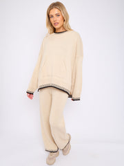 Stitch Detail Oversized Knitted Co-ord