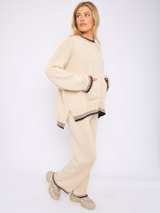 Stitch Detail Oversized Knitted Co-ord