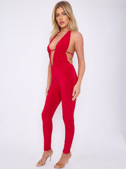 Scrunch Back Halter Jumpsuit