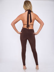 Scrunch Back Halter Jumpsuit