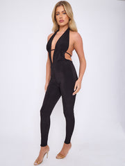 Scrunch Back Halter Jumpsuit