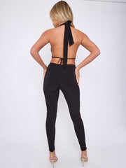 Scrunch Back Halter Jumpsuit