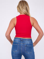 Tie Knot Waistcoat Style Crop Top