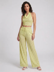 Polka Dot Halter Neck Top &amp; Trouser Co-Ord