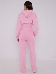 Acid Wash High Waist Hoodie & Jogger Tracksuit