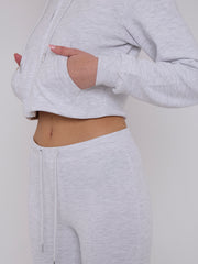 Interlock Cropped Zip Hoodie and Flared Trouser Set