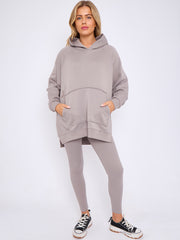 Oversized Split Sides Hoodie & Ribbed Leggings Co-ord