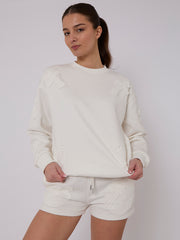 Crucifix Sweined Sweinshirt & Shorts Fleece Coord