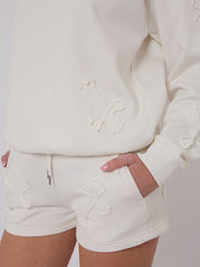 Crucifix Sweined Sweinshirt & Shorts Fleece Coord