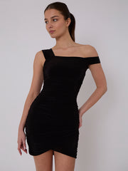 Ruched Slinky V-Ausschnitt Bodycon-Kleid (Kopie)