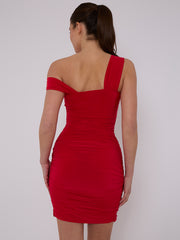 Ruched Slinky V-Ausschnitt Bodycon-Kleid (Kopie)