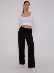 Wide Leg Ribbed Jogger